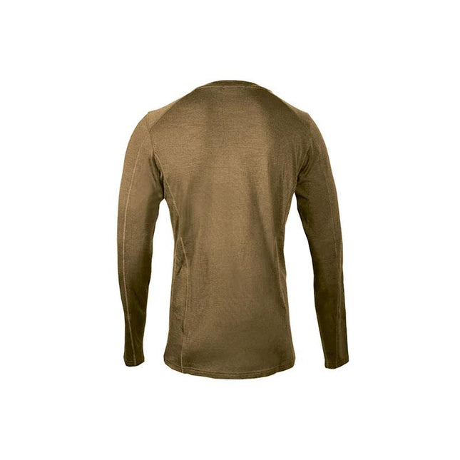 Point 6 Men's Base Layer Long Sleeve Mid-Weight Crew Neck Top | Tan