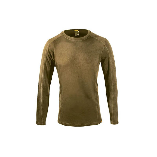 Point 6 Men's Base Layer Long Sleeve Mid-Weight Crew Neck Top | Tan
